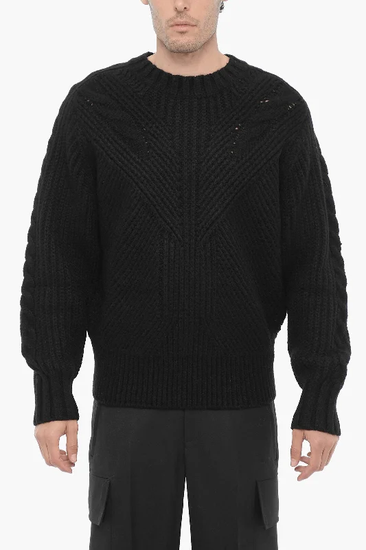 Neil Barrett Solid Color Bomber Fit Crew-neck Sweater