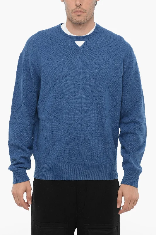 Neil Barrett Wool Blend Crew-neck Sweater with Cut-Out Detail