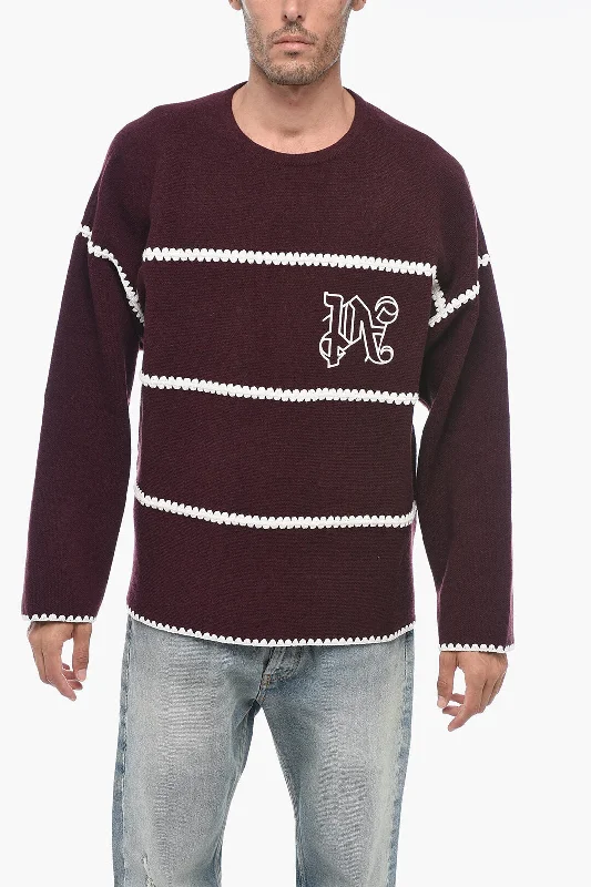 Palm Angels Wool Blend MONOGRAM Crewneck Sweater