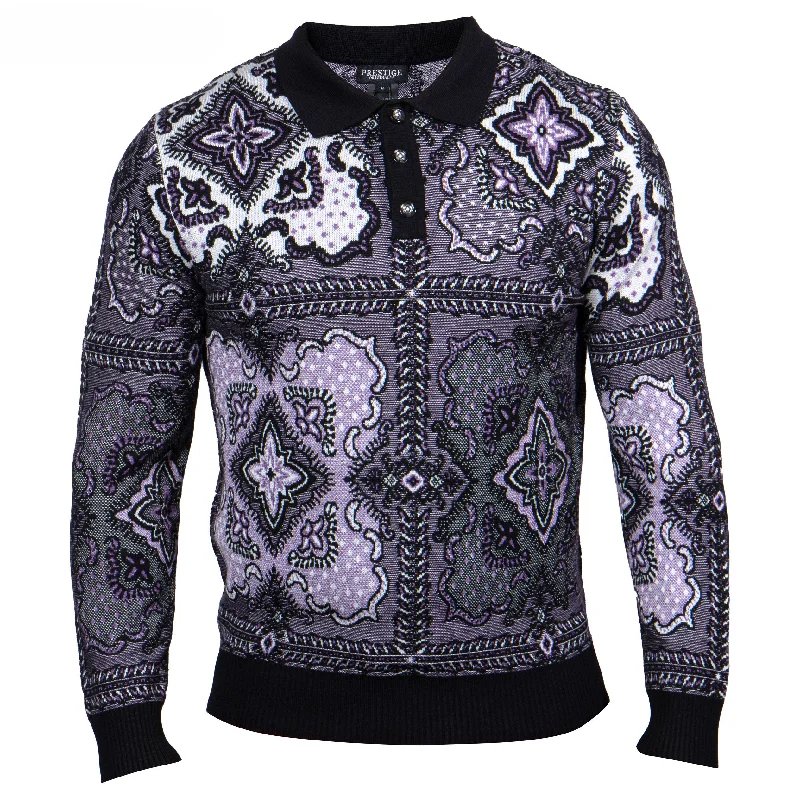 Prestige Original Black Purple Luxury Sweater SW-212 BLACK