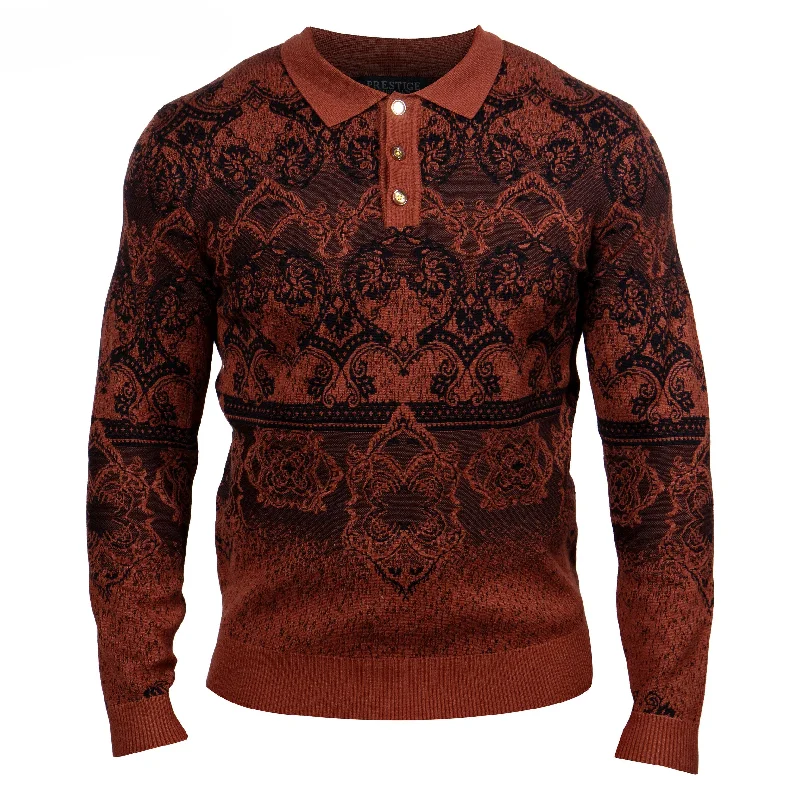 Prestige Original Brown Black Luxury Polo Sweater SW-225 BROWN