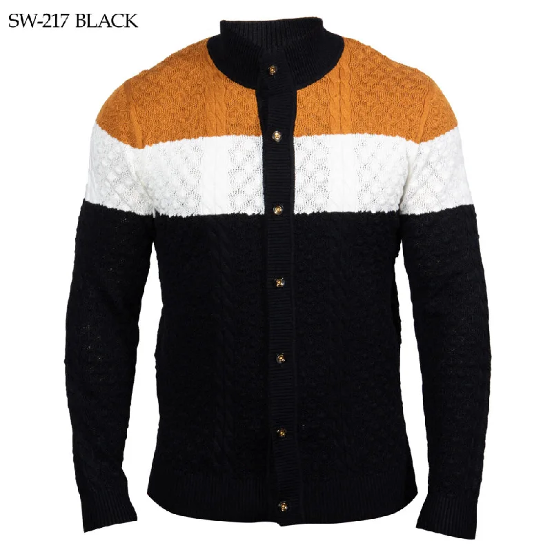 Prestige SW-217 Long Sleeve Polo Sweater - Black