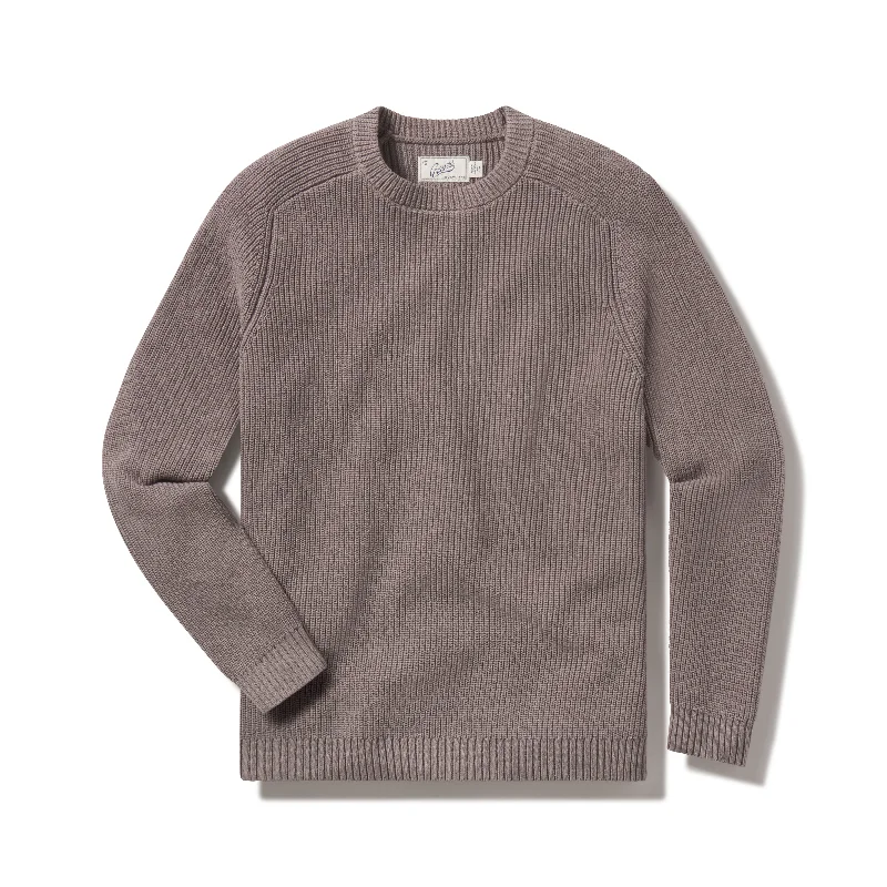 Shaker Stitch Cotton Crewneck Sweater - Frost Gray