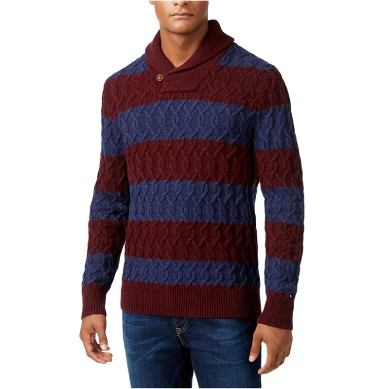 Tommy Hilfiger Mens Striped Knit Sweater, Multicoloured, Small