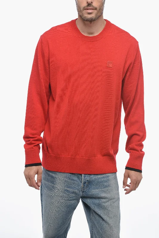 Woolrich Solid Color Wool Crew-neck Sweater