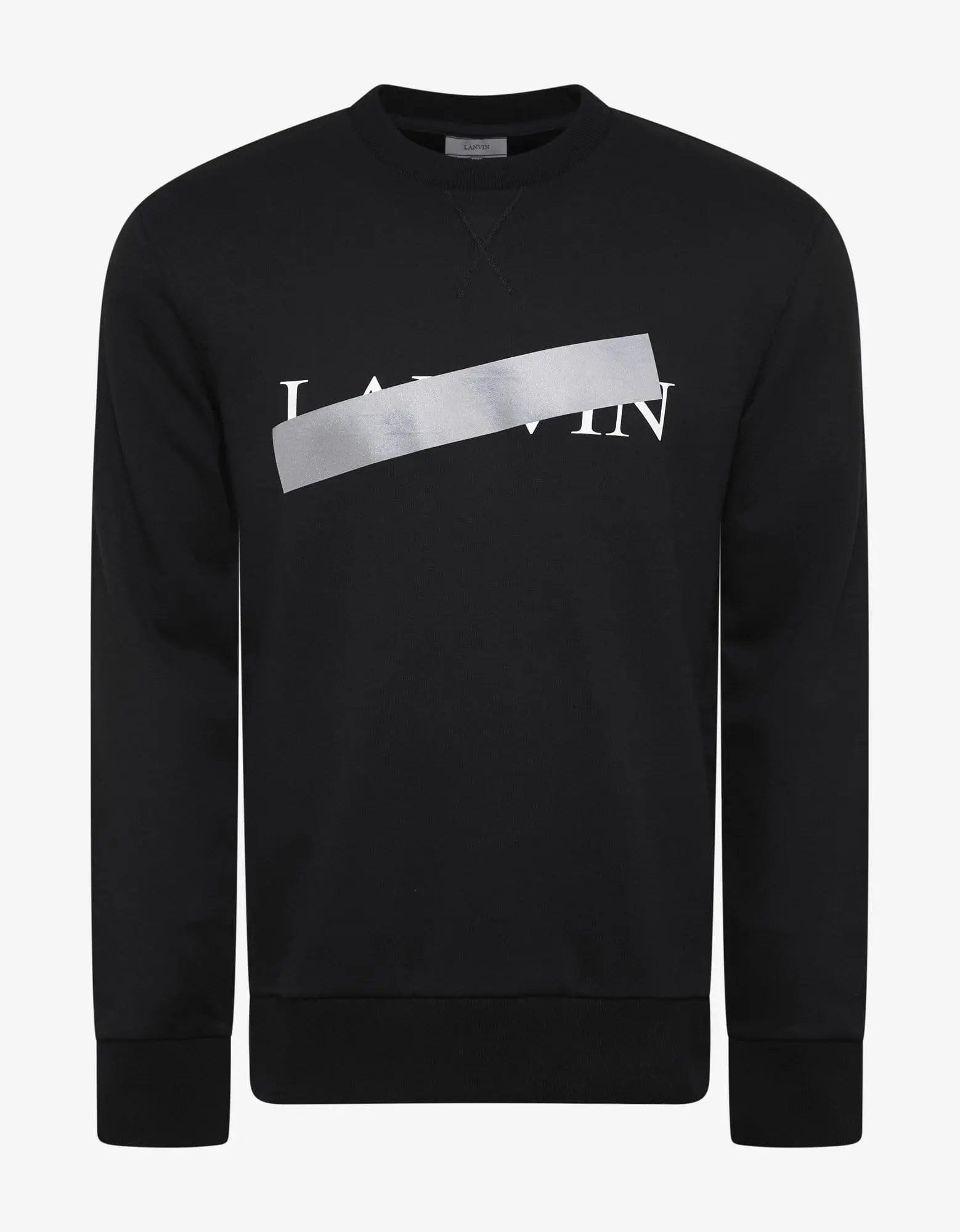 Lanvin Black Strikethrough Logo Print Sweatshirt