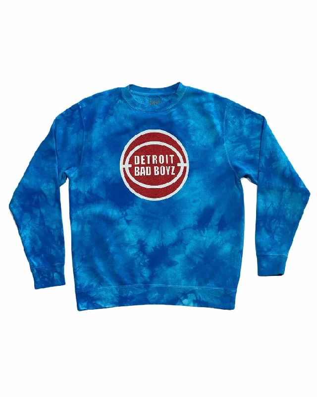 Ink Detroit BAD BOYZ Tie Dye Crewneck Sweatshirt - Electric Blue