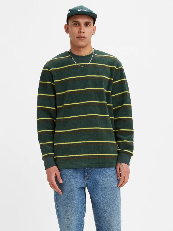 Men's Striped Crew Neck Sweatshirt