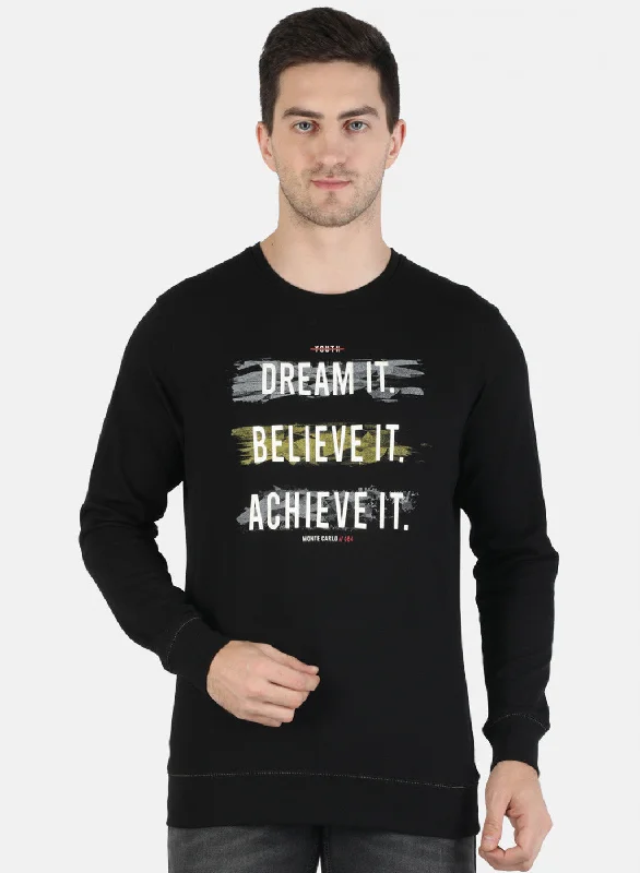 Men Black Printed Sweatshirt