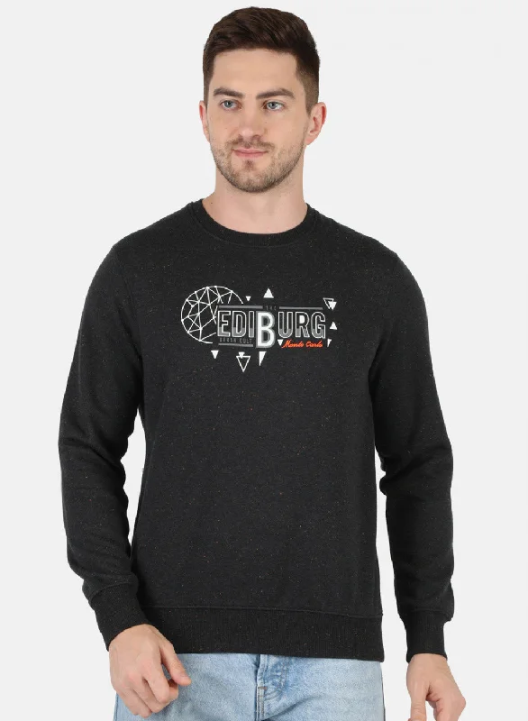 Men Black Printed Sweatshirt