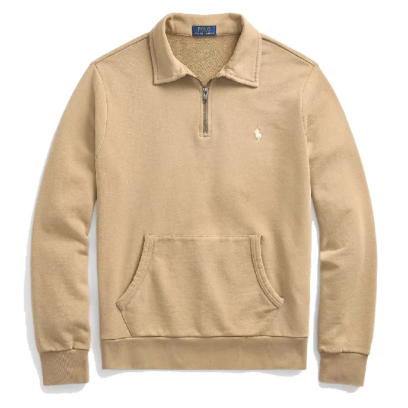 Polo Ralph Lauren Loopback Fleece Quarter-Zip Sweatshirt Desert Khaki