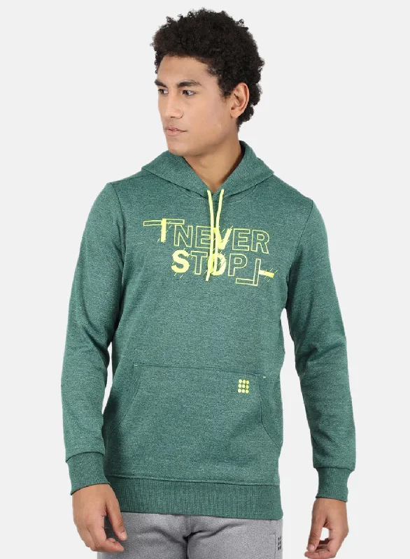 Men Green Printed Sweatshirt