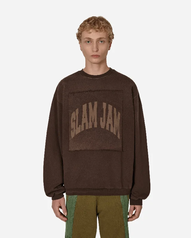 Boxy Crewneck Sweatshirt Brown