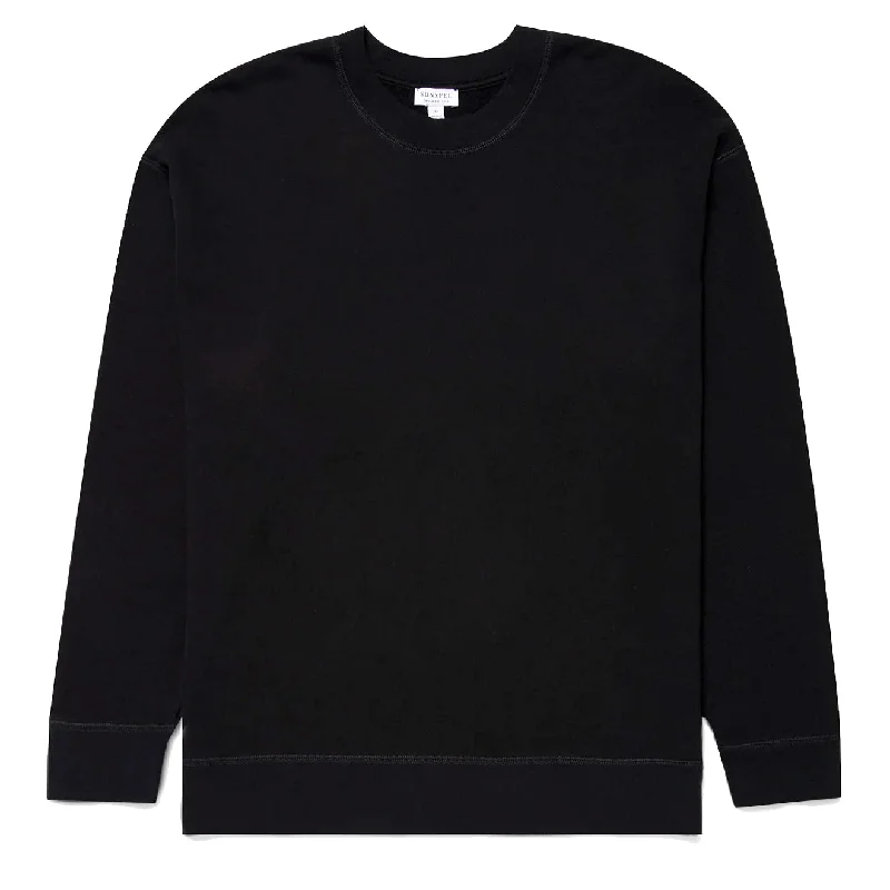 Sunspel Oversized Loopback Sweatshirt Black