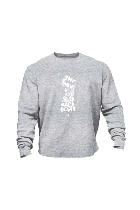 XAPE Never Back Down Sweatshirt - Grey Marl